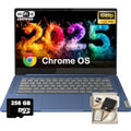 Lenovo IdeaPad Slim 3 Chromebook - 14'' Full HD (1920 x 1080) Display • 8-Core MediaTek Kompanio 520 CPU • 4GB RAM • 64GB eMMC & 256GB Micro SD Card • Wi-Fi 6 • for Business Student • Chrome OS • Blue