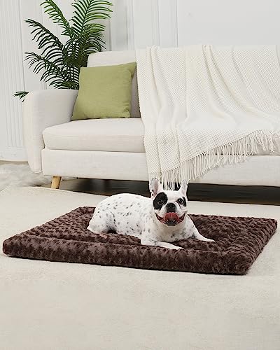 Washable Dog Bed Mat Ultra Soft Crate Pad for Large Dogs, 41 x 27 Inch, Gray K707024