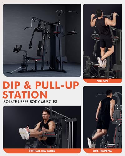 Mikolo Home Gym 150LBS Weight Stack, Full Body Strength Training Equipment I1105