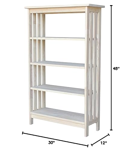 International Concepts 4 Tier Mission Shelf Unit, Unfinished X268