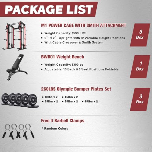 RitFit M1 & M1 Pro Smith Machine with Cable Crossover System for Home Gym Y659852