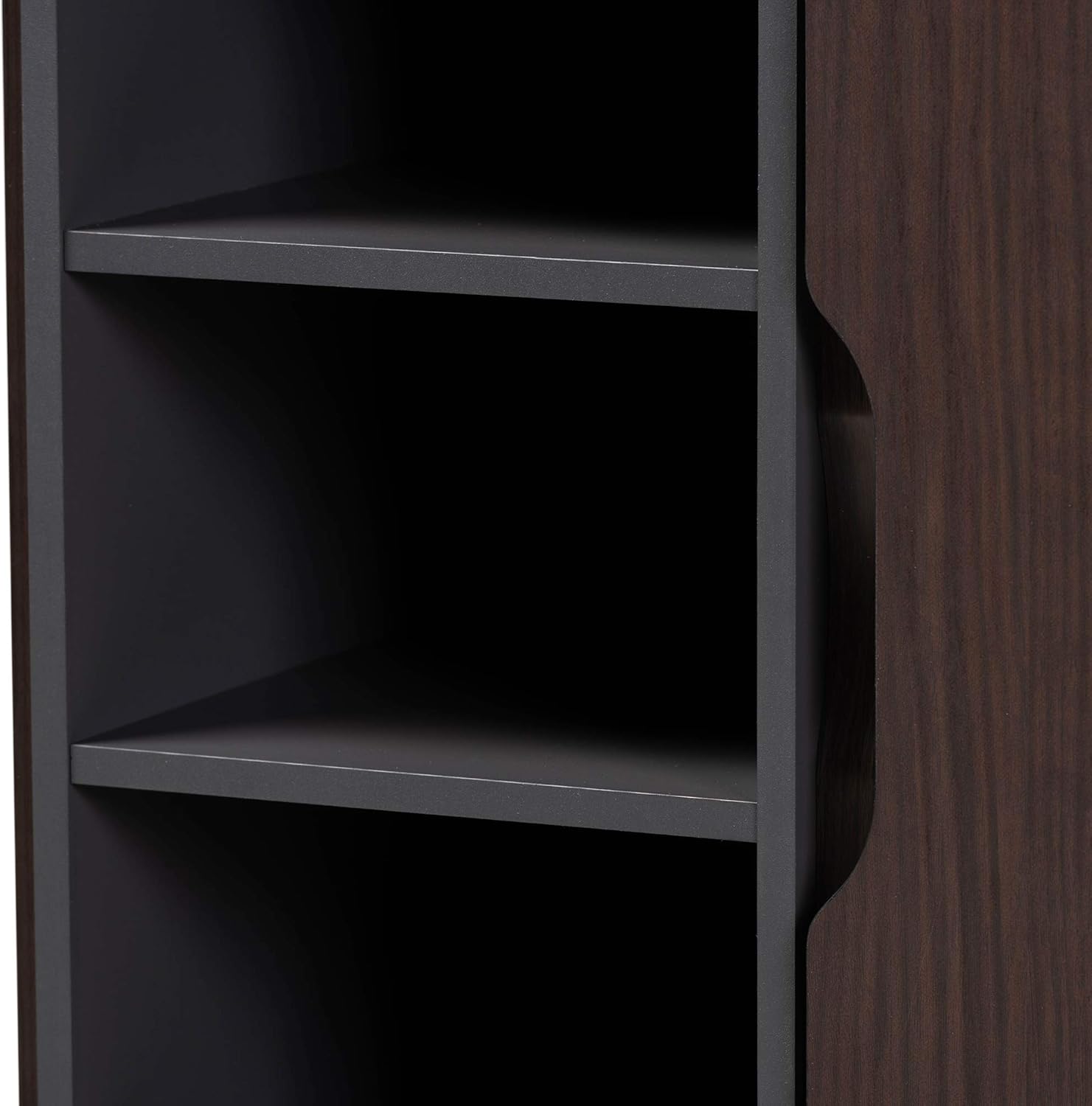 Baxton Studio Shoe Rack, Dark Brown/Grey K8401