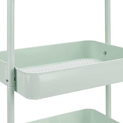 Amazon Basics 3-Tier Rolling Utility Cart with Lockable Wheels, White I730073