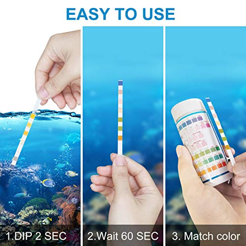Aquarium Test Strips for Freshwater Fish Tank Water Testing Kit - 100 Strips D940578