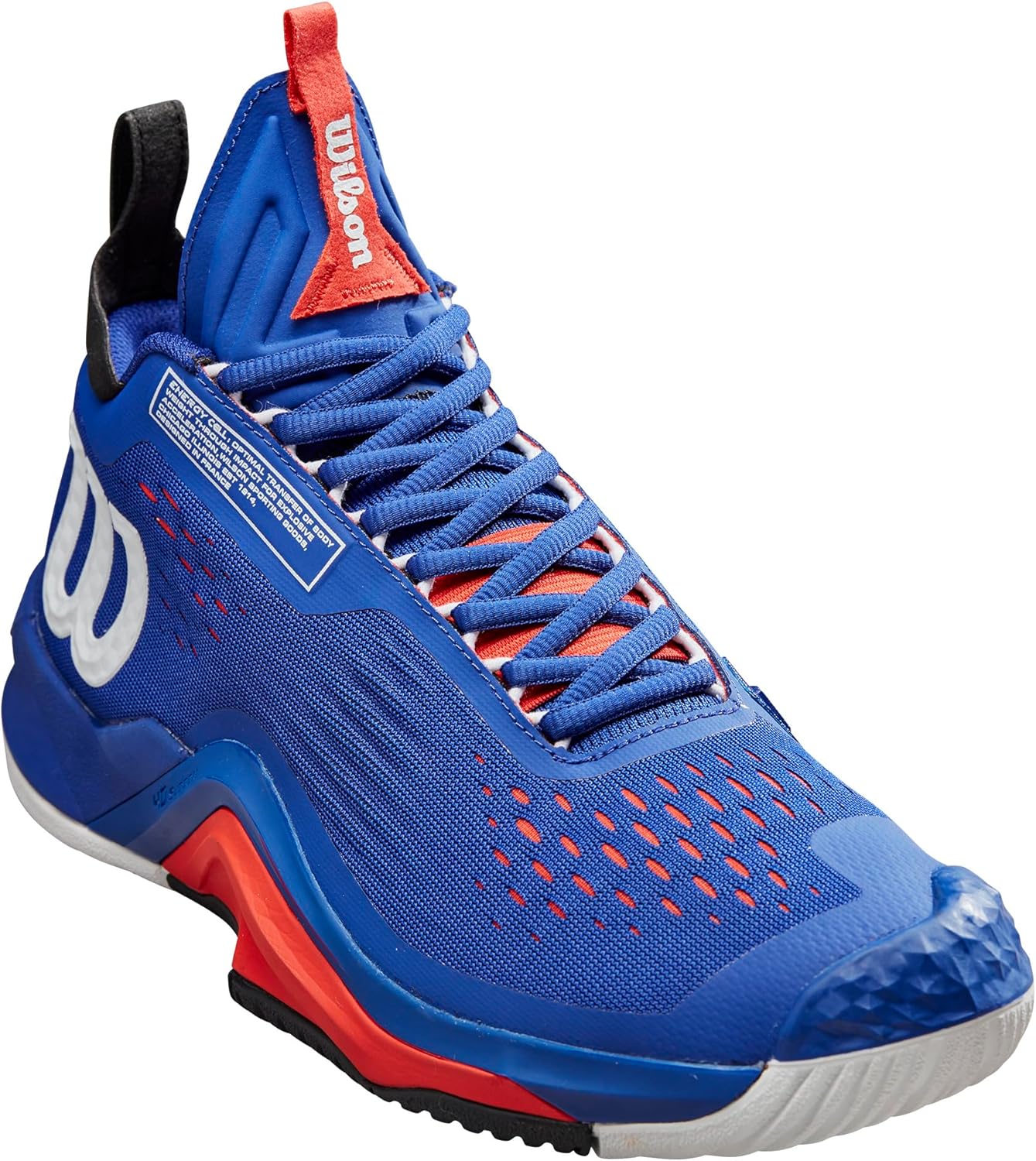Wilson Rush Pro Tour Mid Men's Tennis Shoe, Blue/Black/Poppy Red, Size 10 US L104877
