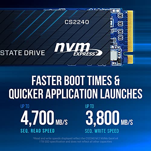 PNY CS2240 1TB M.2 NVMe Gen4 Internal SSD W29340