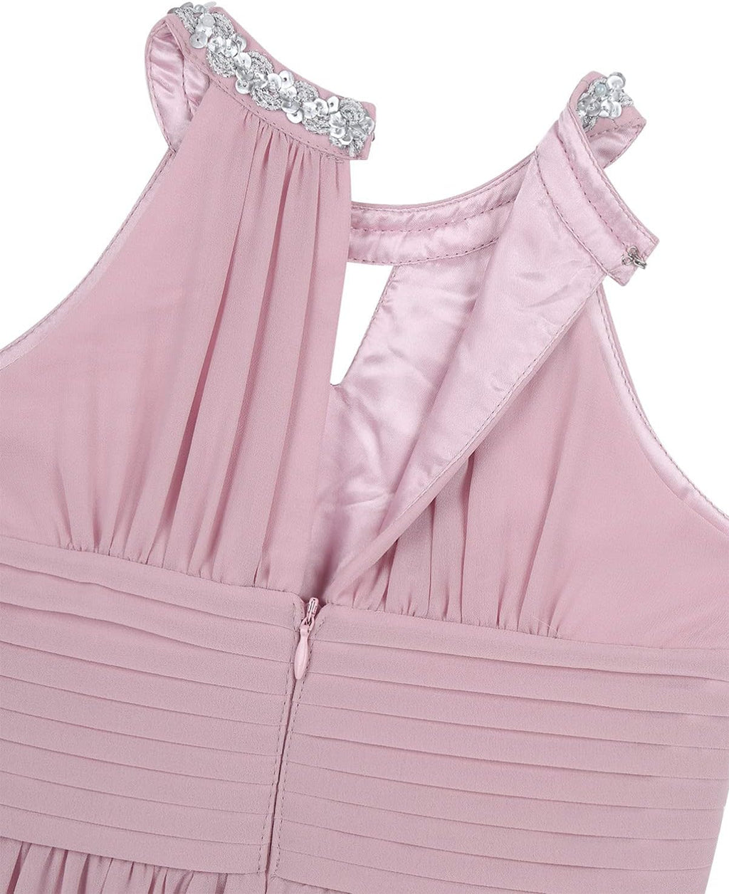 Alvivi Big Girls Halter-Neck Floral Lace Bridesmaid Romper Dress Light Pink 16 Years A34499