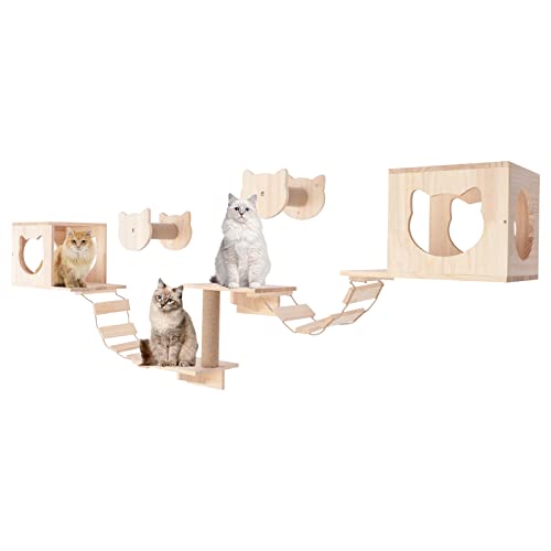 Cat Wall Furniture with Shelves, Scratching Posts, and Perches Q292287