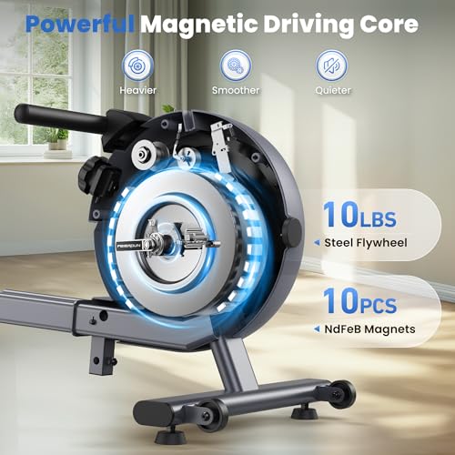 FEIERDUN Rower Machine, Compact Magnetic Rowing Machine for Home, 350LBS Capacity O5092