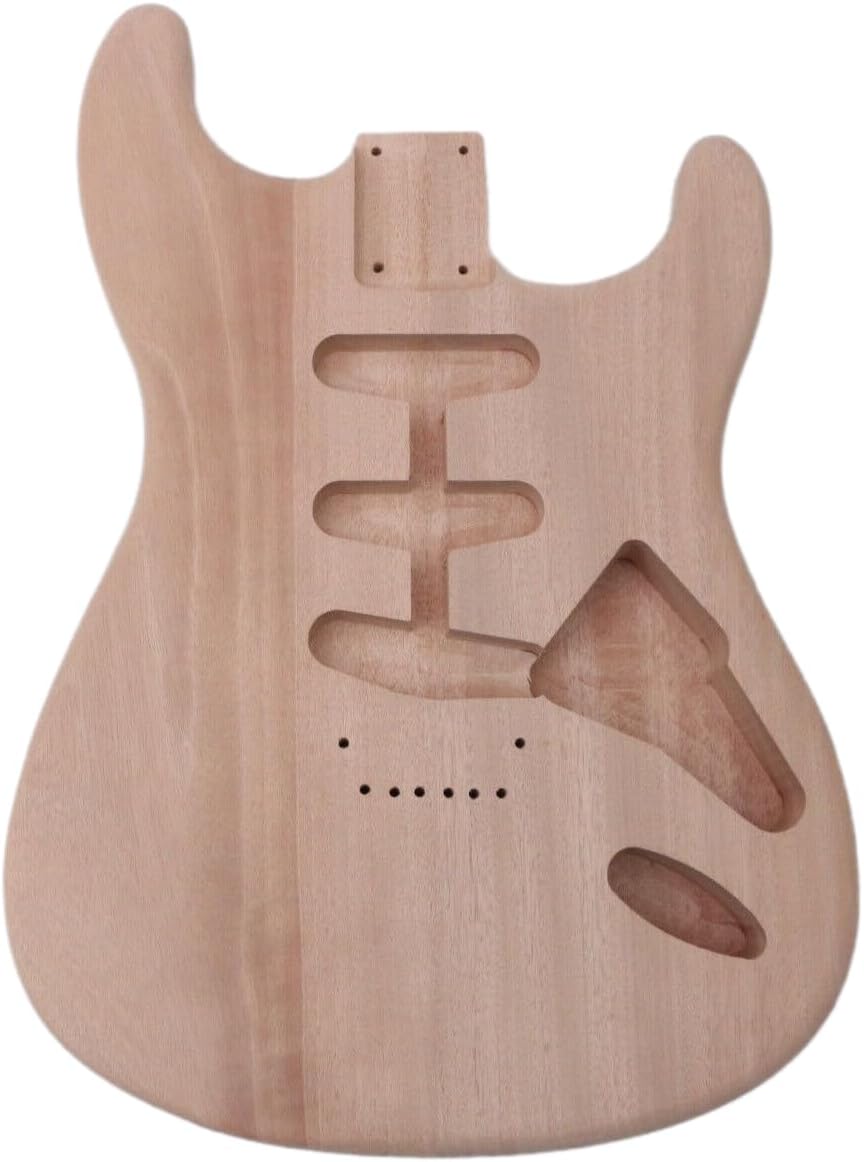 Electric Guitar Body Guitar Body Blank wood Mahogany wood Unfinished SSS Style Guitar Replacement DIY (SSS Style)