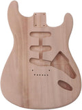 Electric Guitar Body Guitar Body Blank wood Mahogany wood Unfinished SSS Style Guitar Replacement DIY (SSS Style)