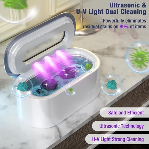 Ultrasonic Jewelry Cleaner 48kHz Portable with Digital Timer for Rings, Necklaces, Eyeglasses E305227
