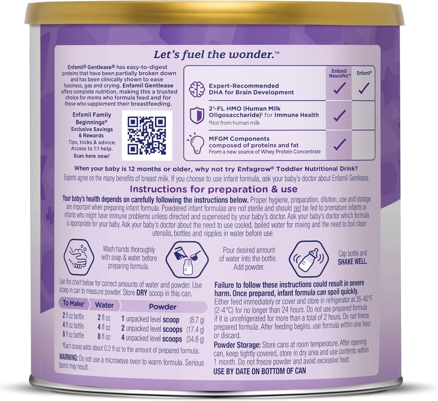 Enfamil Gentlease Baby Formula Powder, Reduces Fussiness and Gas, 19.9 Oz W21837