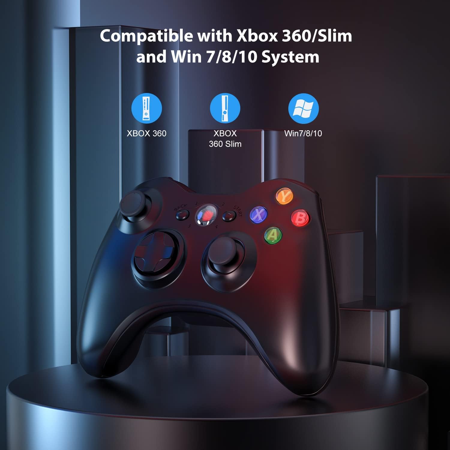 Wireless Controller for Xbox 360 & PC with Receiver (Black) M791