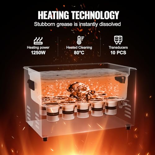 VEVOR 10L Ultrasonic Cleaner, 240W Digital Machine with Heater & Timer C9757