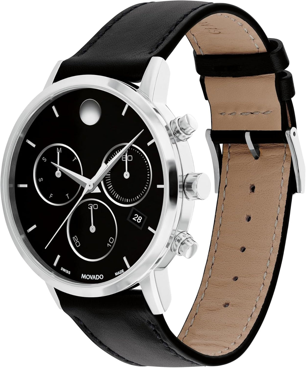 Movado Museum Classic Men's Watch - Swiss Quartz, Calfskin Strap, 42mm T403