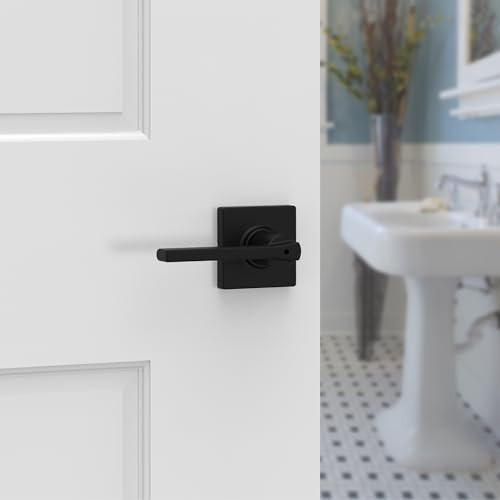 Kwikset Casey Interior Privacy Door Handle with Lock 10 Pack, Matte Black G103018