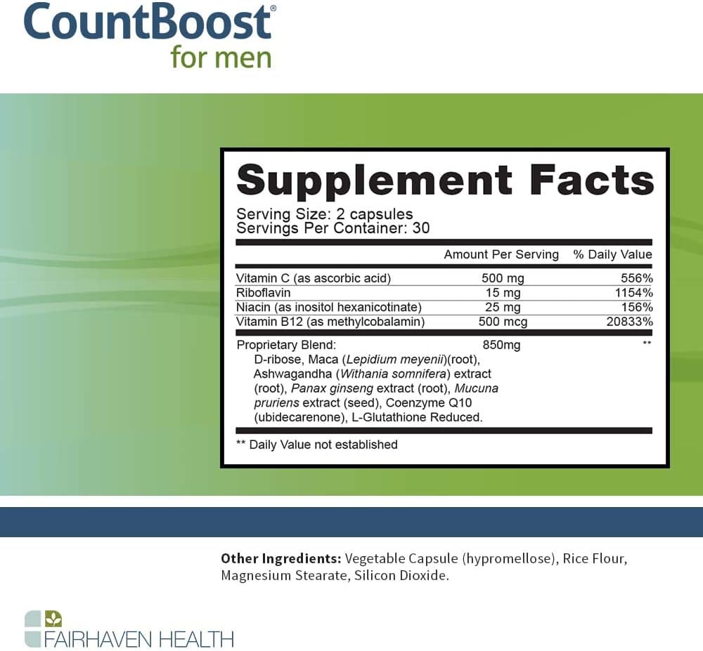 FertilAid for Men MotilityBoost Countboost Bundle Male Fertility Supplement with Maca Ashwagandha CoQ10 Zinc X705183