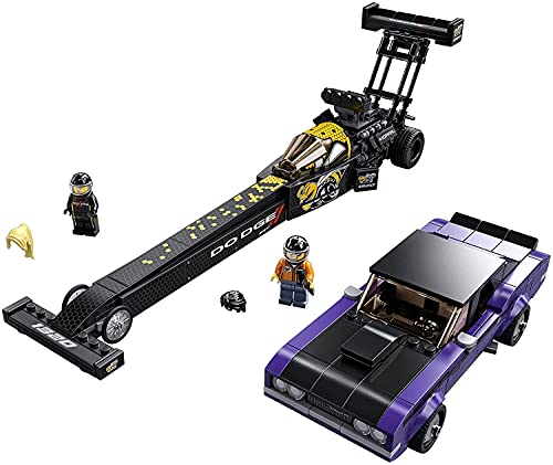 LEGO Speed Champions Mopar Dodge//SRT Top Fuel Dragster and 1970 Dodge Challenger T/A 76904 Building Toy Q287