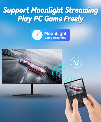 RG35XX Plus Handheld Game Console 64G+128G with 8000+ Games, 3.5 Inch IPS Screen, Portable Case (Black) Y4132