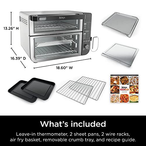 Ninja DCT451 12-in-1 Smart Double Oven with FlexDoor, Stainless Steel P340