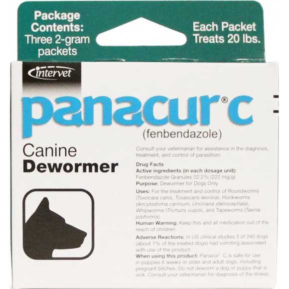 Merck PanacurC, 2 gram, 3 count - Pet Supplies online store