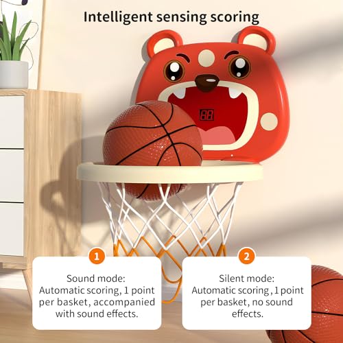 Geyiie Basketball Hoop for Kids, Adjustable Height, Portable Indoor Outdoor E21194