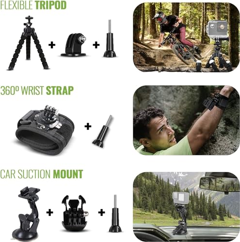GoPro HERO12 Black Waterproof Action Camera with 5.3K HDR Video + 64GB Card & Accessory Kit N86855