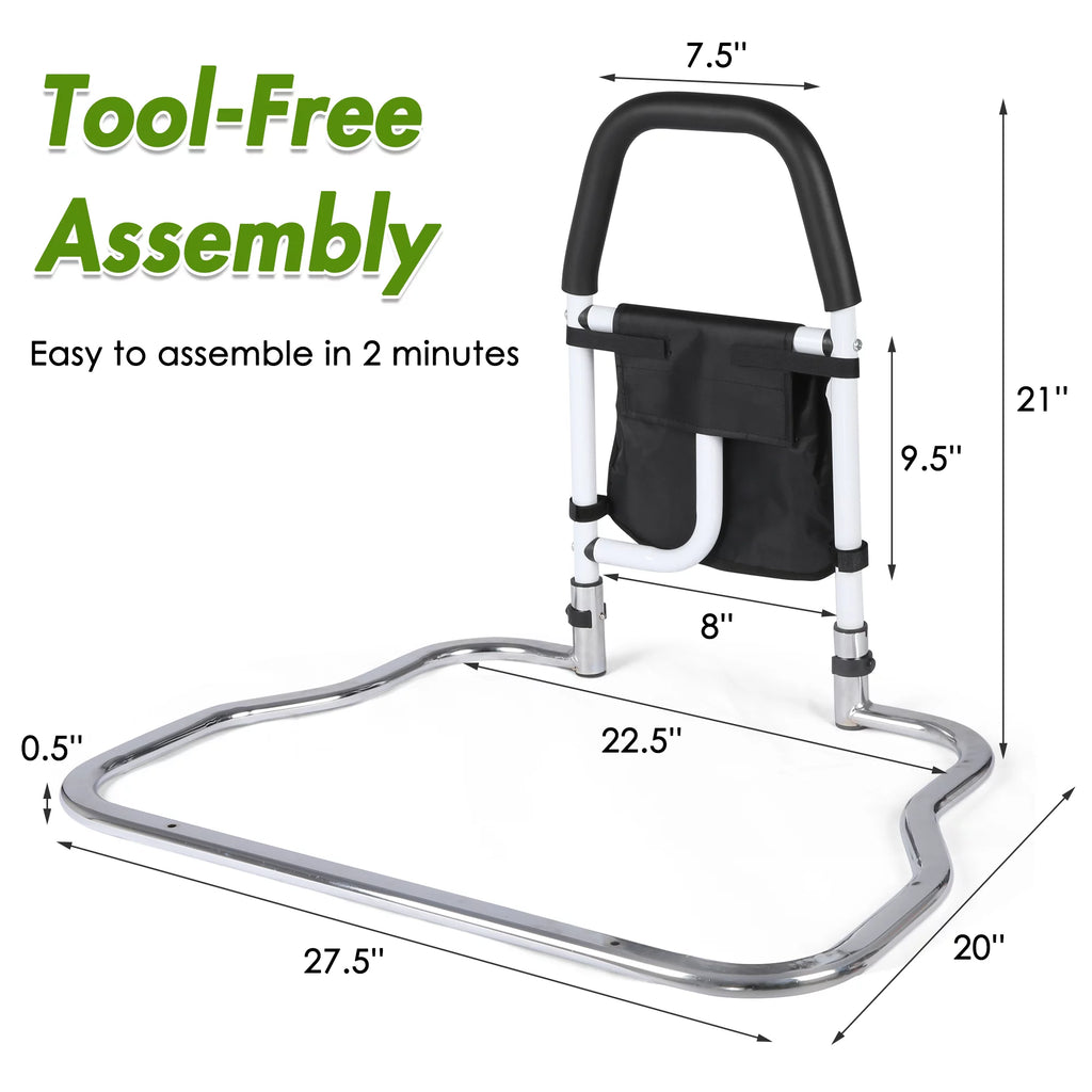 KARMAS PRODUCT Bed Assist Rail with Anchor Strap - Medical Bed Safety Grab Bar for Seniors O657