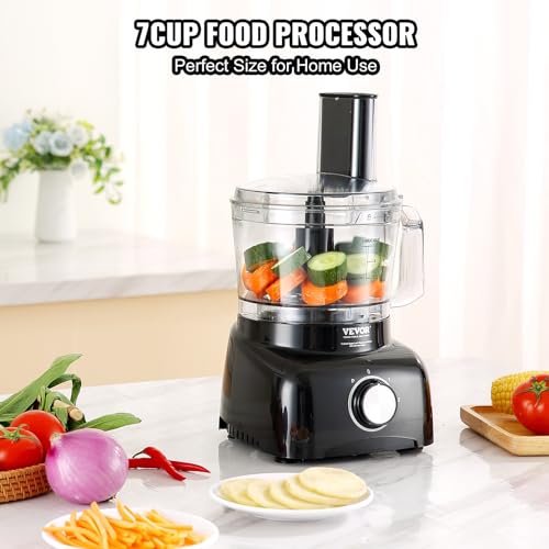 VEVOR Food Processor 7 Cup Vegetable Chopper with Reversible Disc E877918