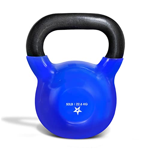 Yes4All 5-100 LB Vinyl Coated Cast Iron Kettlebells M964803