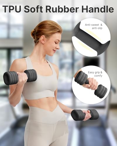 YOTTOY Adjustable Dumbbell Set of 2, 4-in-1 Hand Weights for Women D599