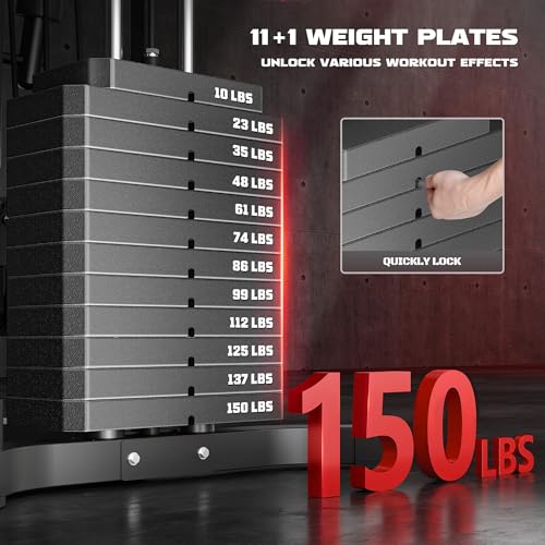 H11 Home Gym Equipment with 150LBS Weight Stack and Pulley System V316198