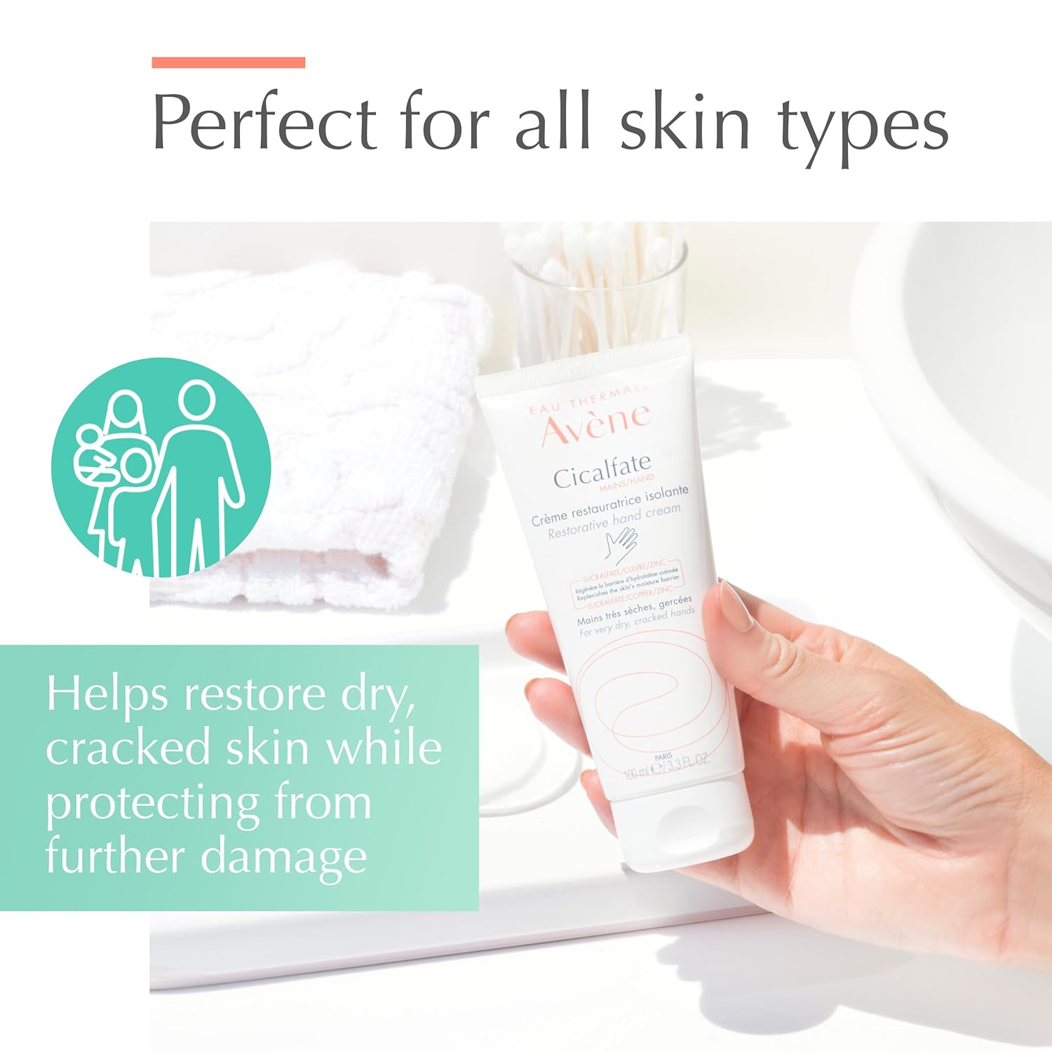 Eau Thermale Avène Cicalfate HANDS Hand Cream - Intense Nourishing Lotion, 3.3 fl oz C1514