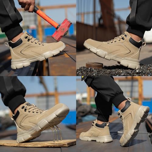 Nasogetch Waterproof Steel Toe Work Boots for Men Women T14513