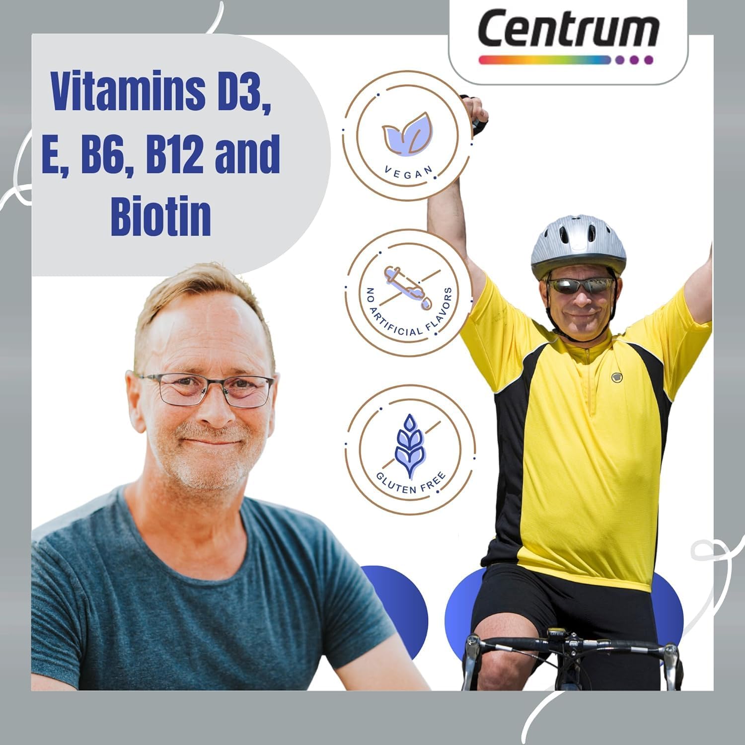Centrum Silver Men 50+ Multigummies Multivitamin Supplement, Assorted Fruit, 140 Count H5541