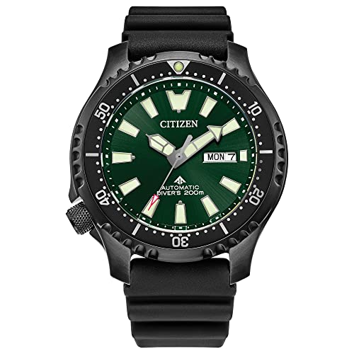 Citizen Men's Promaster Sea Automatic Polyurethane Strap Watch, 3- Hand Date and Date, Rotating Bezel, Anti-reflective Sapphire Crystal, Luminous Hands and Markers