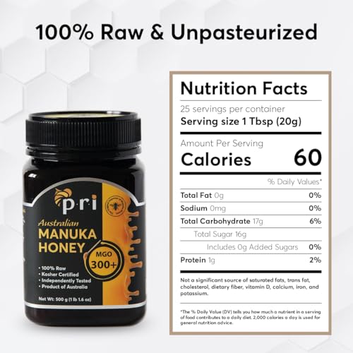 PRI Manuka Honey MGO 300+ 1.1LB Raw Australian Honey E6673