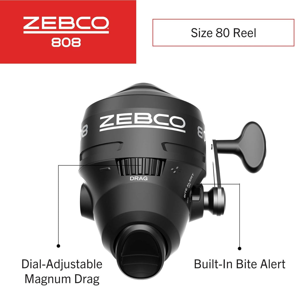 Zebco 808 Spincast Fishing Reel, All Metal Gears, Pre-spooled with 20-Lb Line G2707