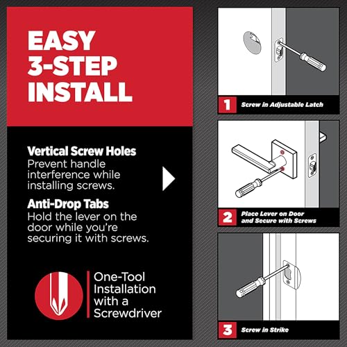 Kwikset Casey Interior Privacy Door Handle with Lock 10 Pack, Matte Black G103018