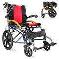 Heavy Duty Transport Wheelchair with Handbrakes, Lightweight Folding Transport Chair for Adults with Flip-Backs Arms & Swing-Away Footrests,Portable Wheel Chairs for Travel and Transport, 18Inch Seat
