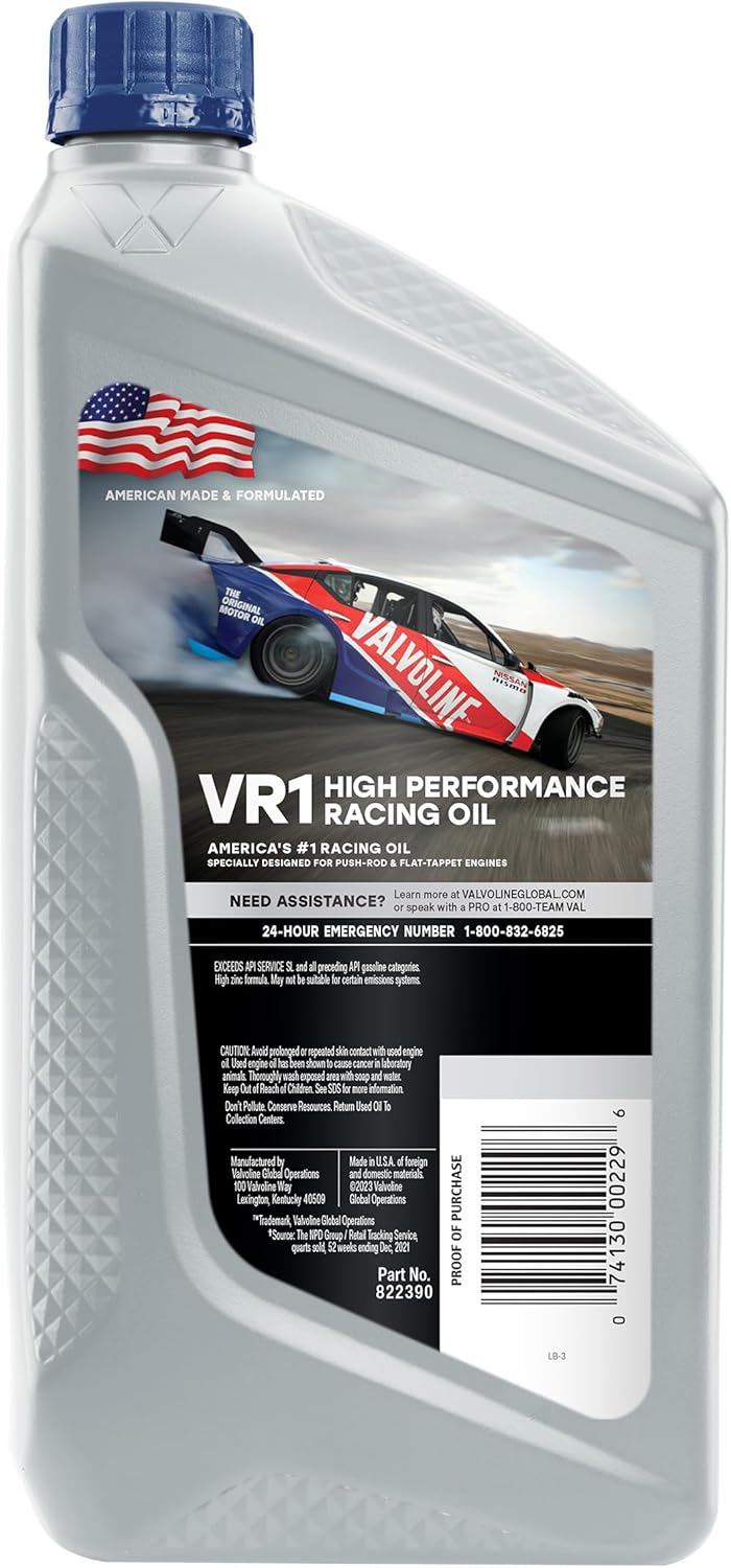 Valvoline VR1 Racing SAE 40 Motor Oil 1 QT T73395