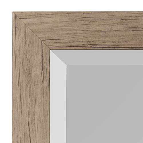 DesignOvation Beatrice Framed Rectangle Wall Mirror 27x39 Rustic Brown Q49518