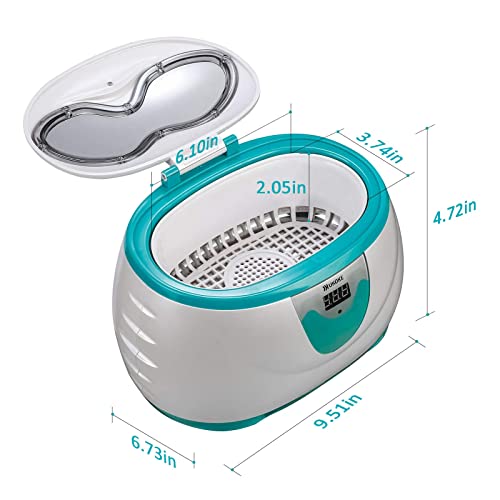 UKOKE 3800S Professional Ultrasonic Jewelry Cleaner, 0.6L Portable for Glasses, Rings, Watches C10519