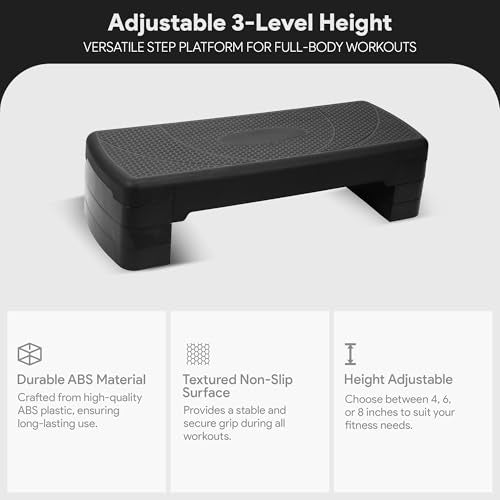 BalanceFrom Aerobic Step Platform Exercise Stepper for Home Gym Cardio & Balance Training B6436