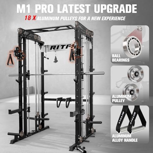 RitFit M1 & M1 Pro Smith Machine with Cable Crossover System for Home Gym Y659852