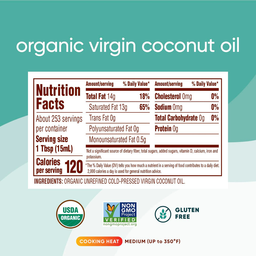 Nutiva Organic Extra Virgin Coconut Oil, Cold-Pressed, 128 fl oz F682