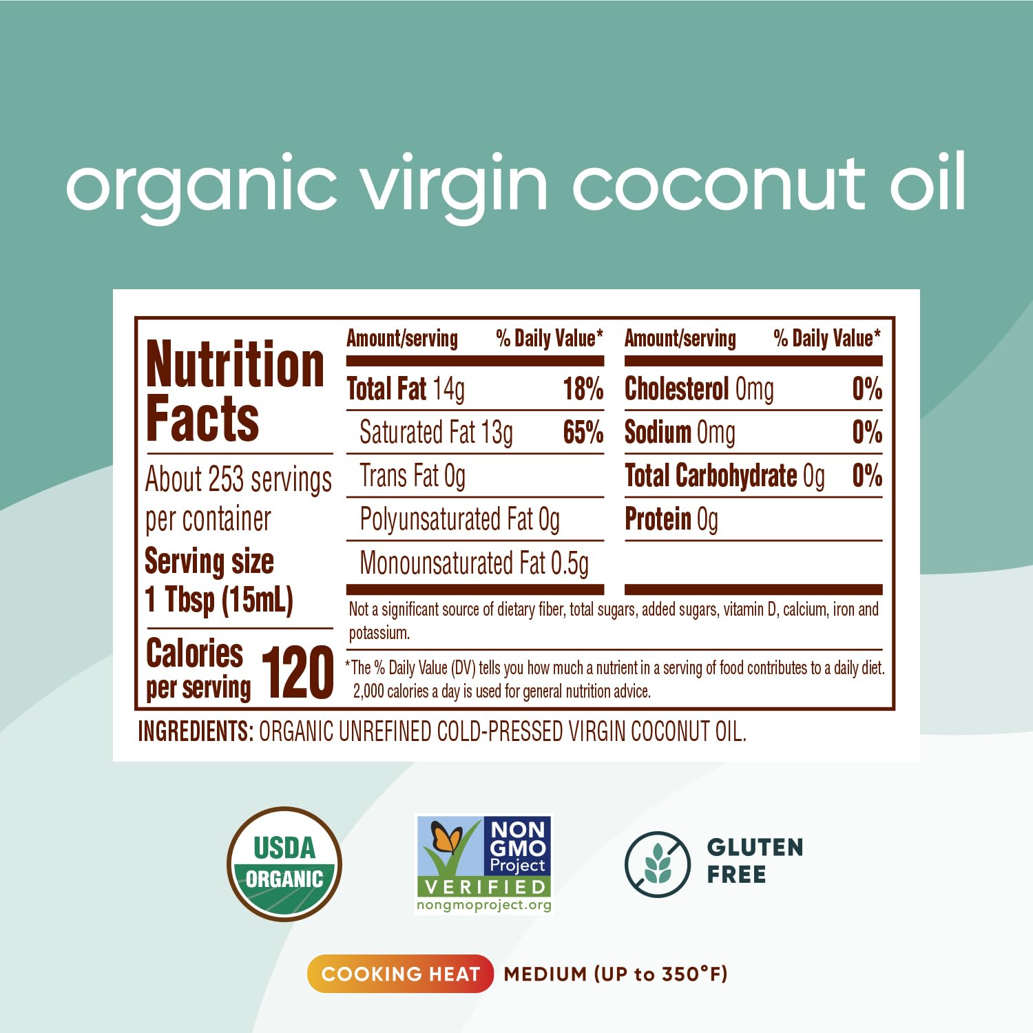 Nutiva Organic Extra Virgin Coconut Oil, Cold-Pressed, 128 fl oz F682