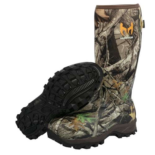 Hunting Boots for Men, Waterproof Insulated 6mm Neoprene Rubber Boots for Hunting and Outdoor Activities (Camo)