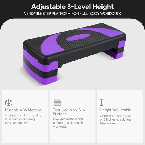 BalanceFrom Aerobic Step Platform Exercise Stepper for Home Gym Cardio & Balance Training B6436